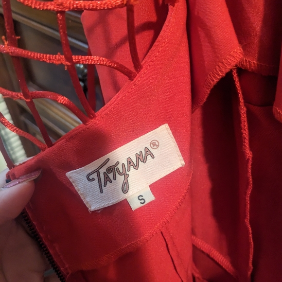 Tatyana Red Vintage-Inspired Dress - Picture 4 of 4